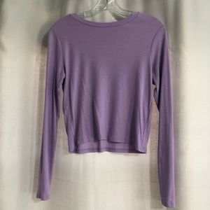 Hollister purple ribbed long sleeve t-shirt